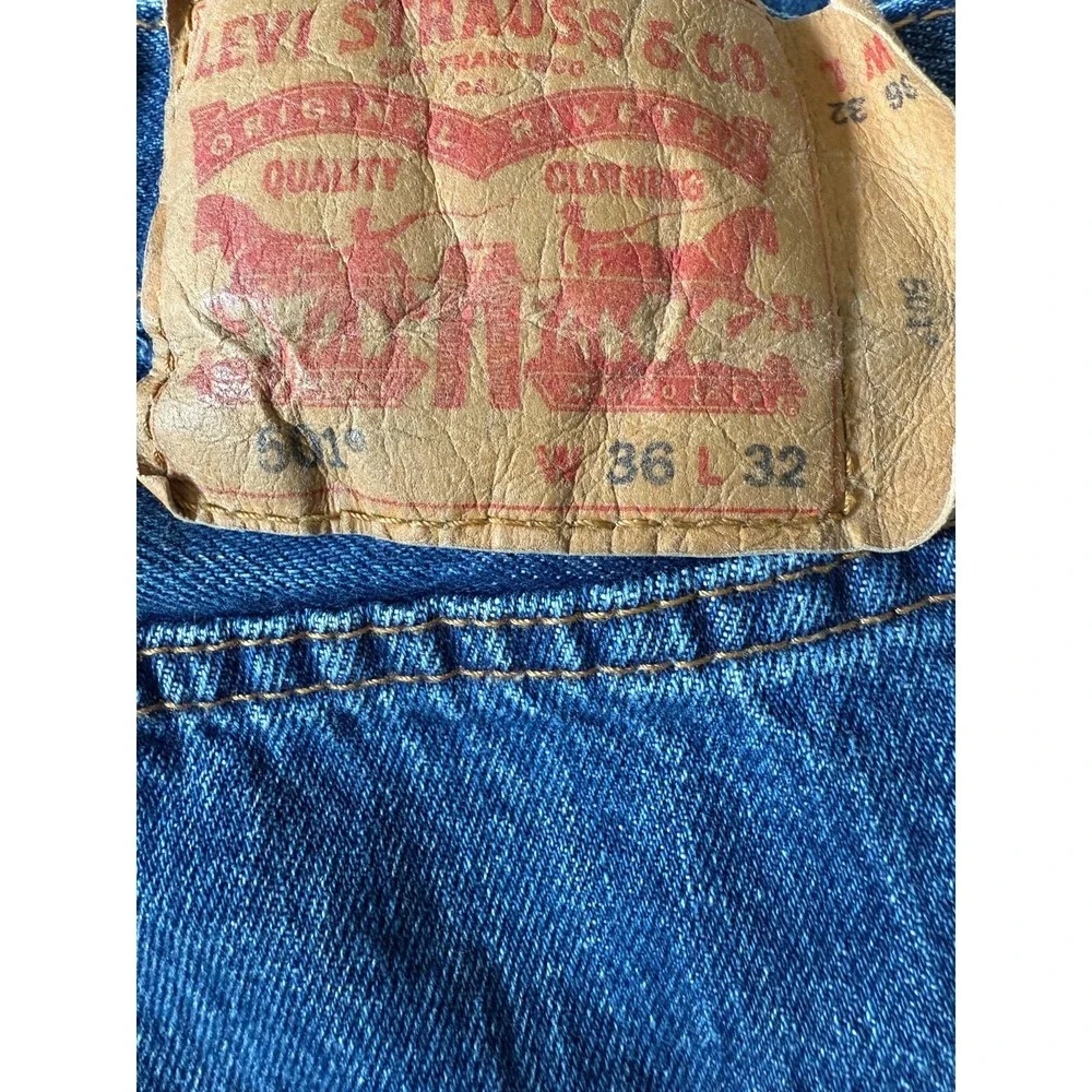 LEVI'S 501 - Men's Classic‎ Straight Leg Button Fly Denim Jeans - 36x32